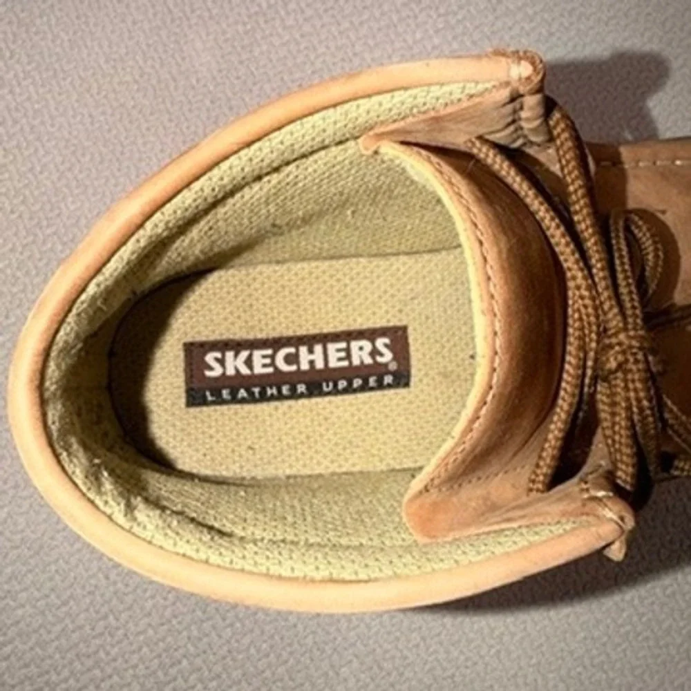 Skechers Moc Toe Chukka Boots Size 9 Men Tan Leather Lug Sole